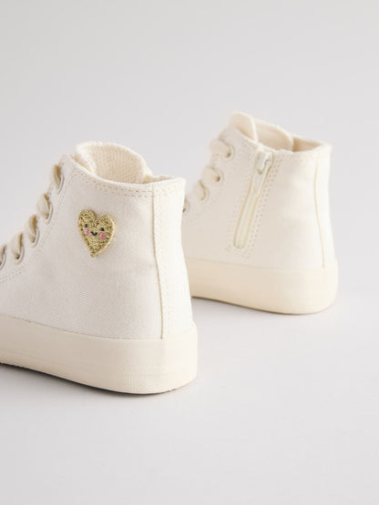 White Standard Fit (F) High Top Trainers image 6