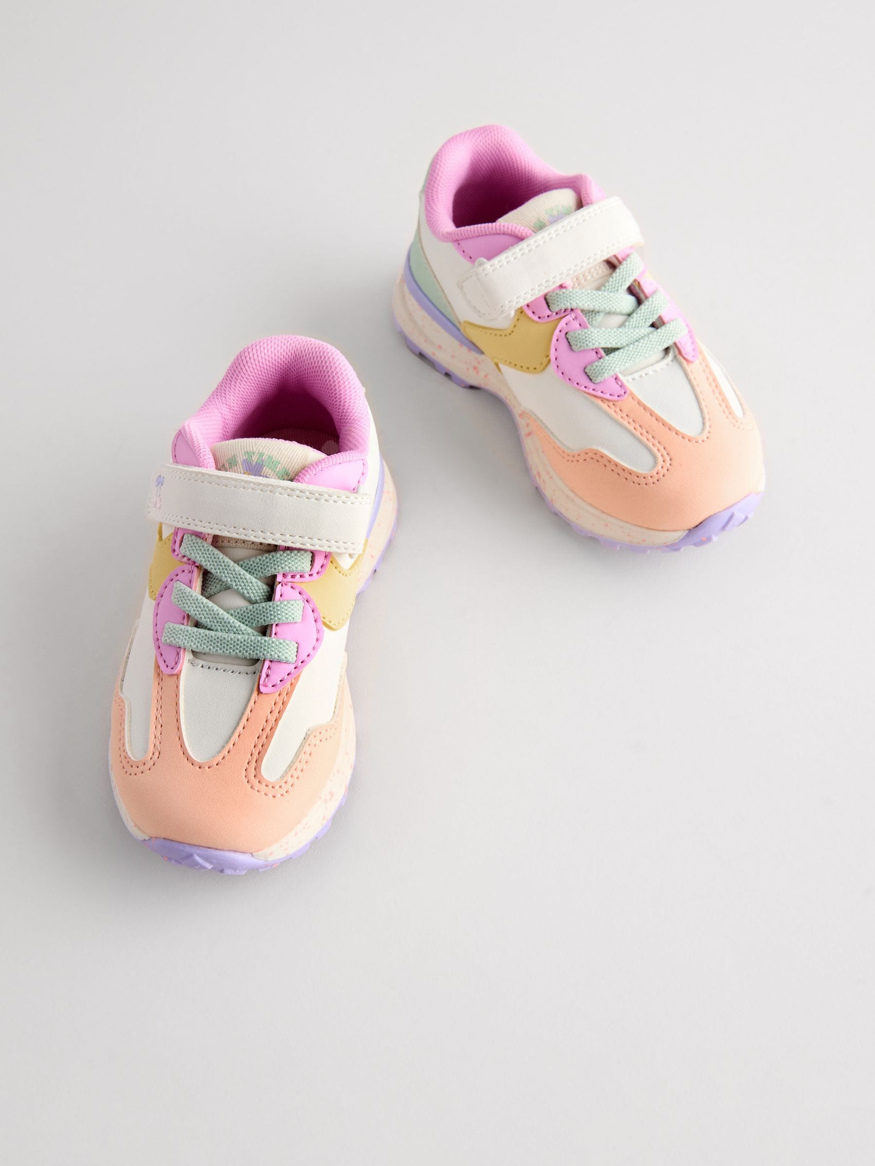 Multi Bright Elastic Lace Touch Fastening Trainers image 2
