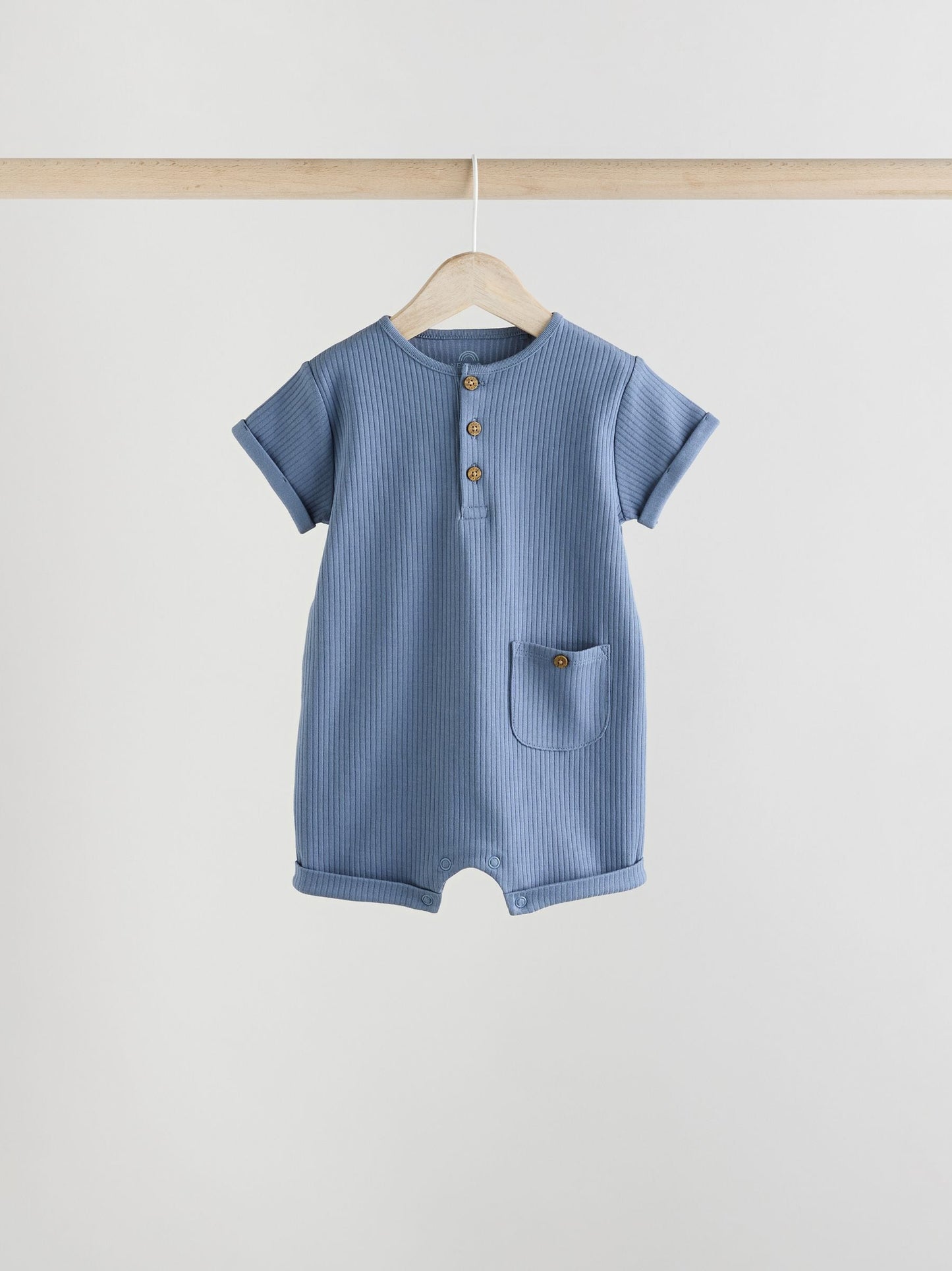 Blue Grandad Button Neck Baby Rompers 4 Pack image 5