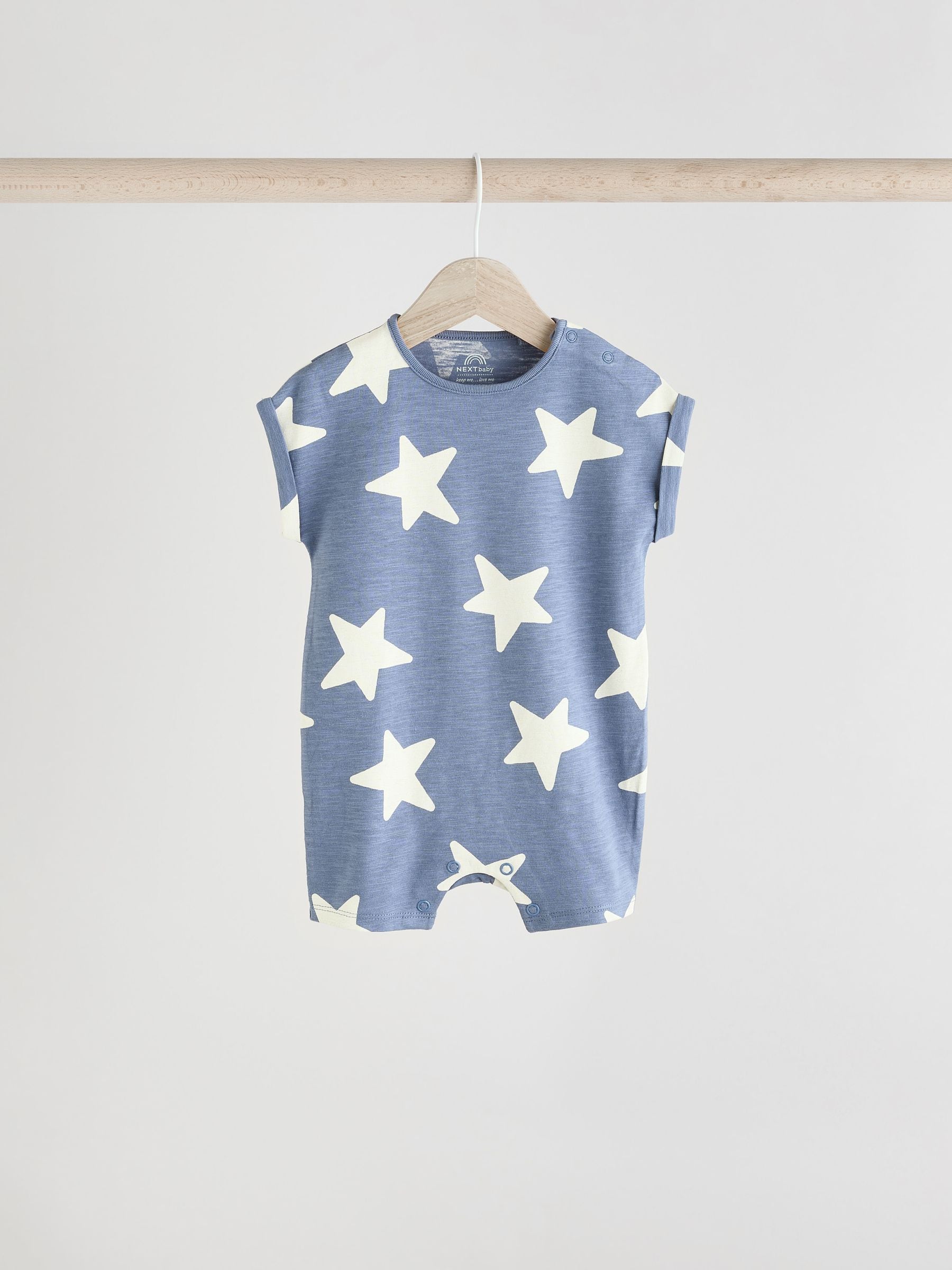 Teal Blue Jersey Baby Rompers 4 Pack image 3