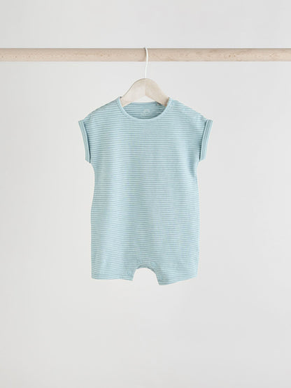 Teal Blue Jersey Baby Rompers 4 Pack image 6