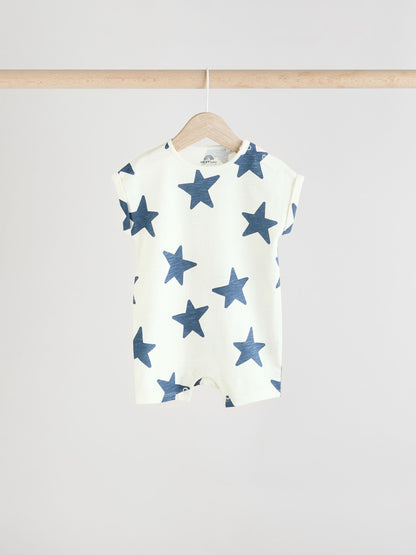 Teal Blue Jersey Baby Rompers 4 Pack image 7