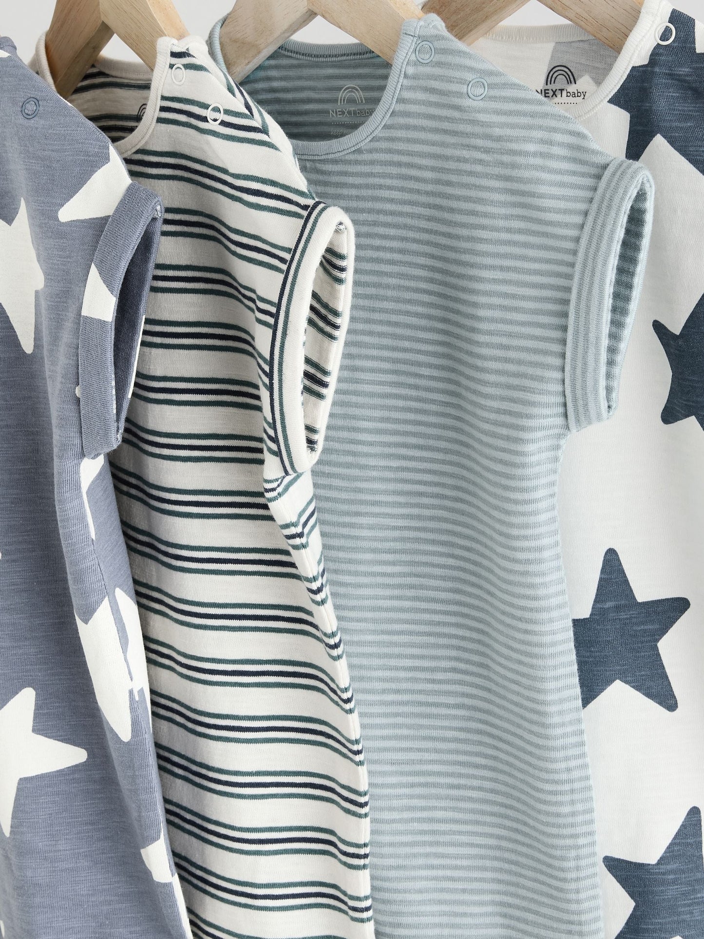 Teal Blue Jersey Baby Rompers 4 Pack image 8