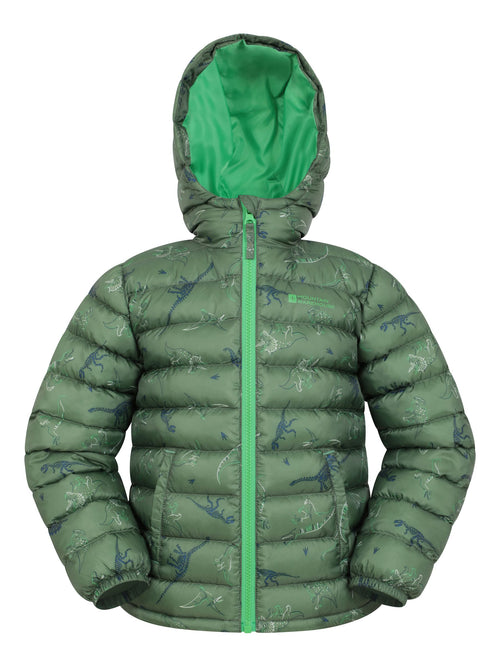 Dsiney Kidz - Mountain Warehouse Dark Green Seasons Printed Water-Resistant Padded Jacket image 1