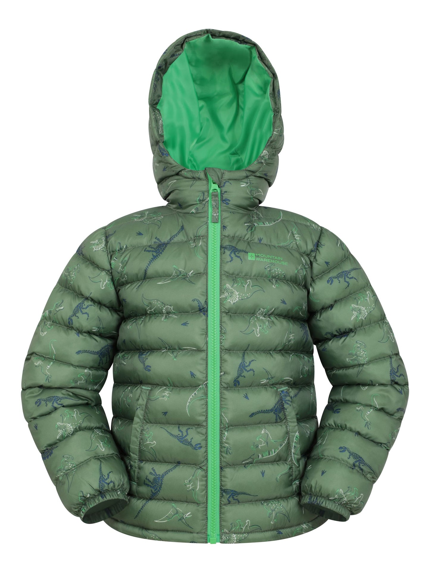 Dsiney Kidz - Mountain Warehouse Dark Green Seasons  Printed Water-Resistant Padded Jacket image 1