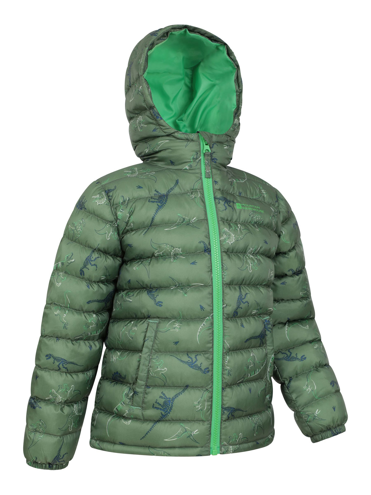 Dsiney Kidz - Mountain Warehouse Dark Green Seasons  Printed Water-Resistant Padded Jacket image 2