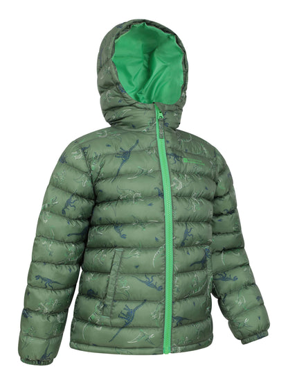 Dsiney Kidz - Mountain Warehouse Dark Green Seasons  Printed Water-Resistant Padded Jacket image 2