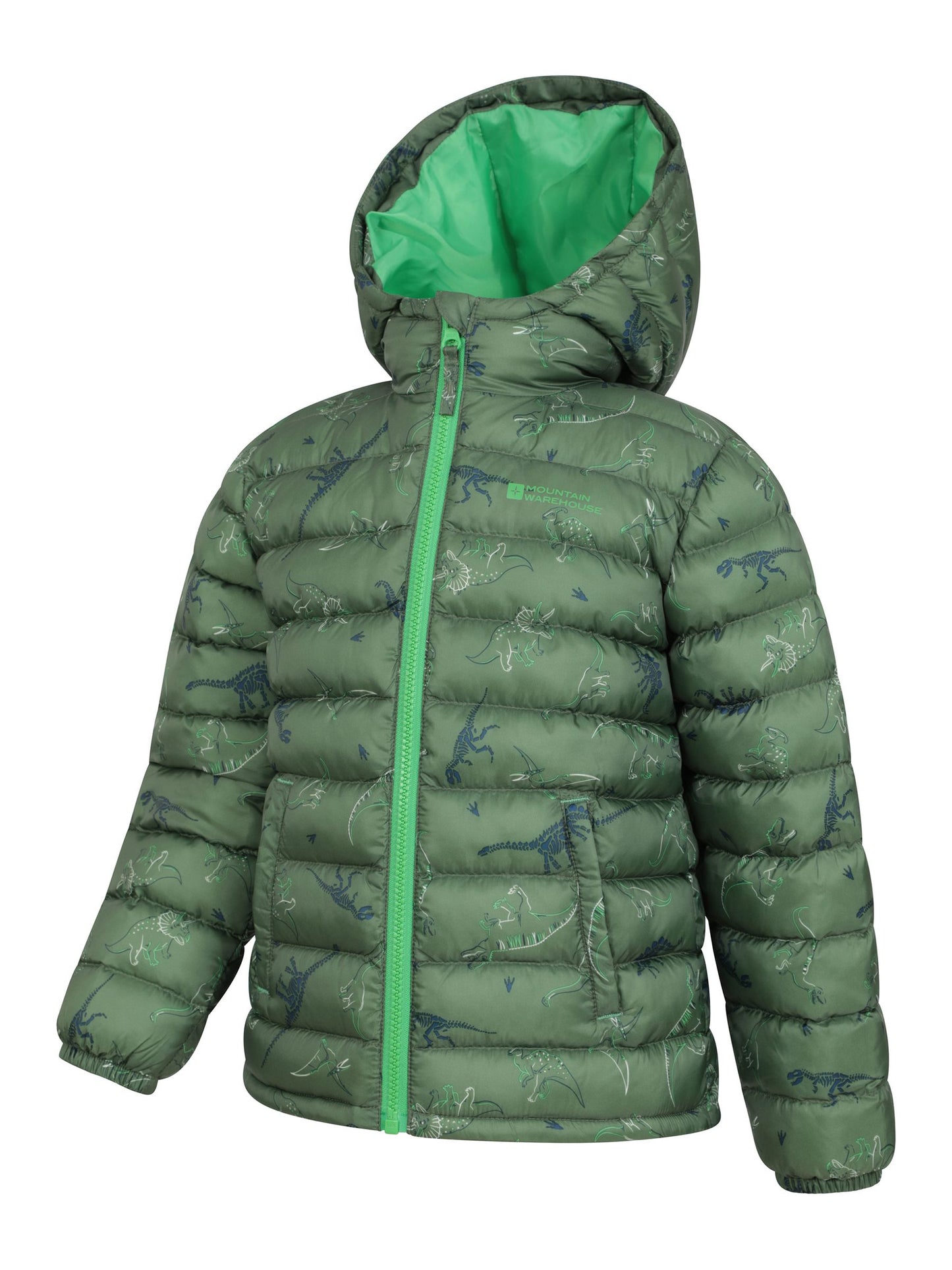 Dsiney Kidz - Mountain Warehouse Dark Green Seasons  Printed Water-Resistant Padded Jacket image 4