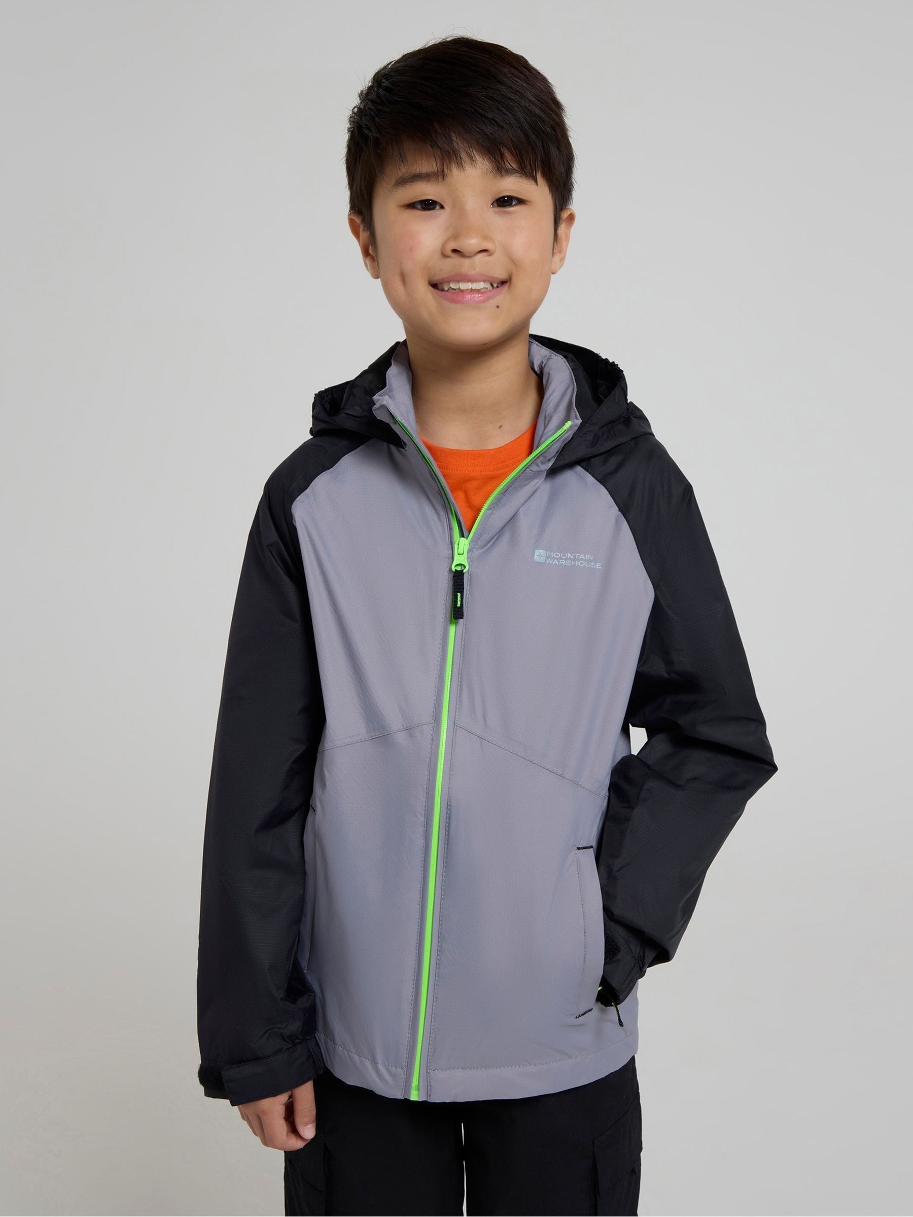 Dsiney Kidz - Mountain Warehouse Grey Torrent II Kids Waterproof Jacket image 1