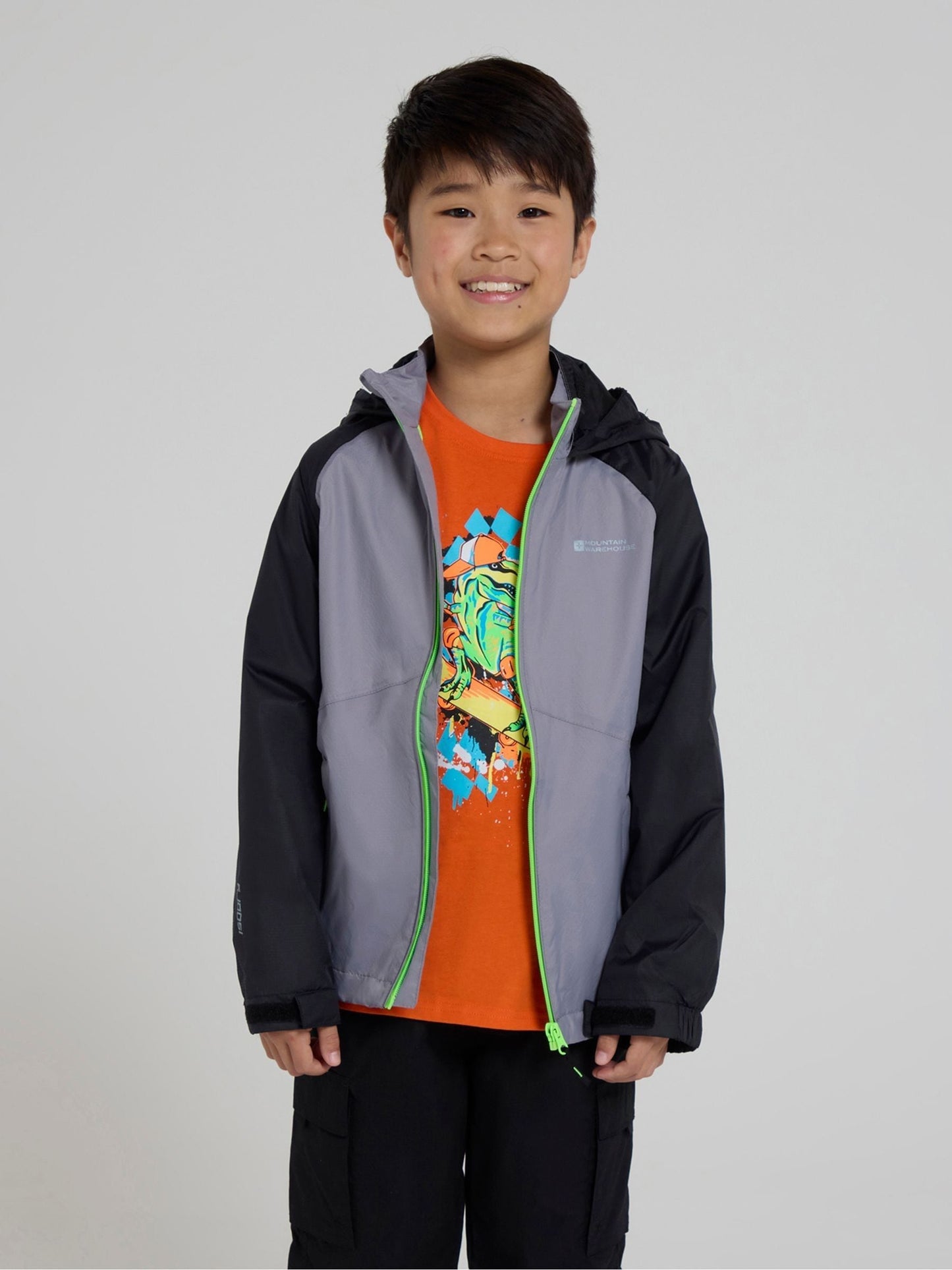 Dsiney Kidz - Mountain Warehouse Grey Torrent II Kids Waterproof Jacket image 2