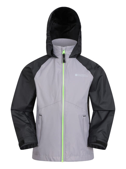 Dsiney Kidz - Mountain Warehouse Grey Torrent II Kids Waterproof Jacket image 5