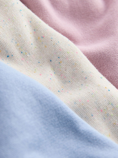 Pink/Blue/Oatmeal Wide Leg Joggers 3 Pack (3mths-7yrs) image 7