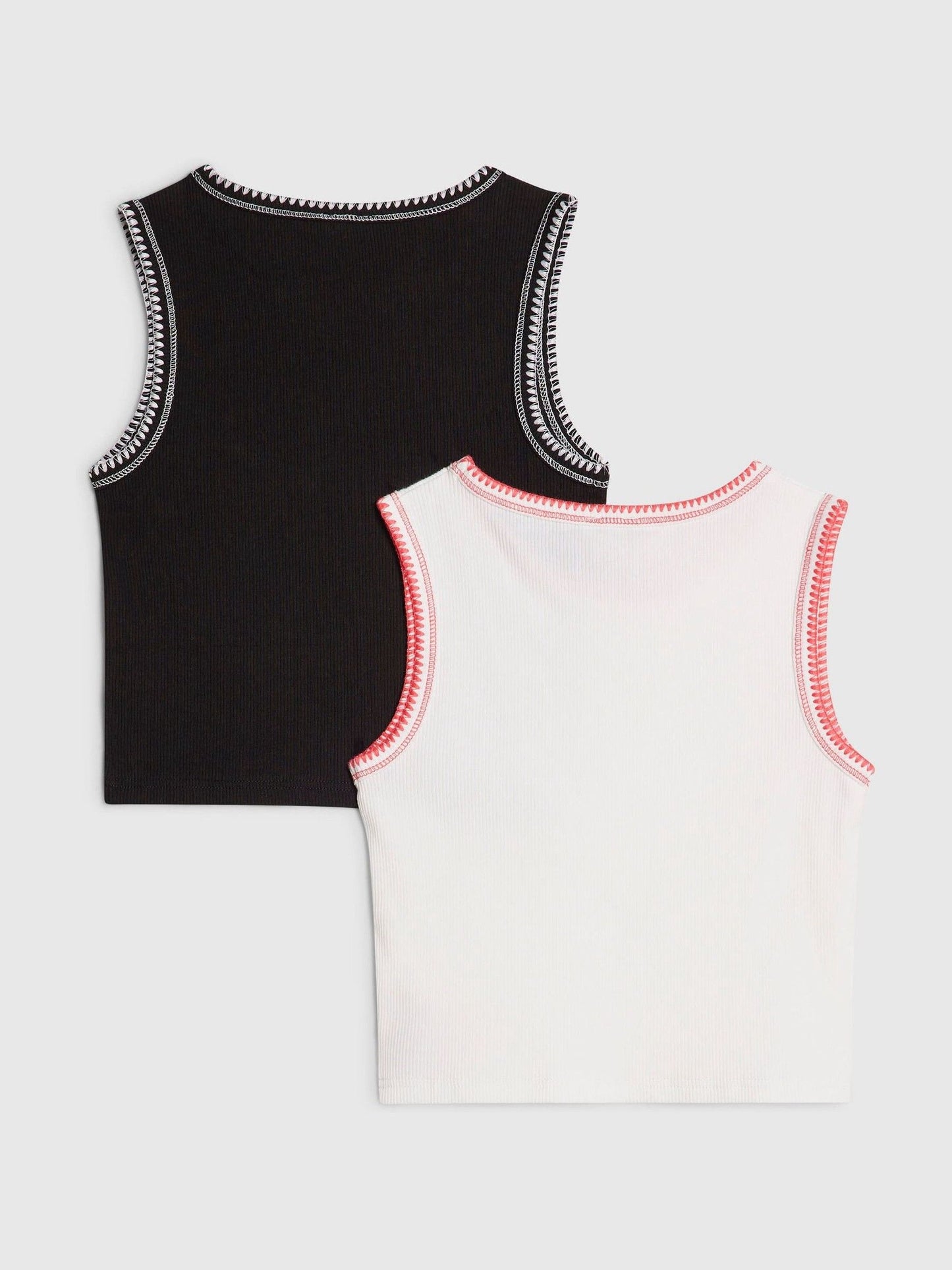 Dsiney Kidz - River Island Black Whipstitch Tank Top 2 Pack image 2
