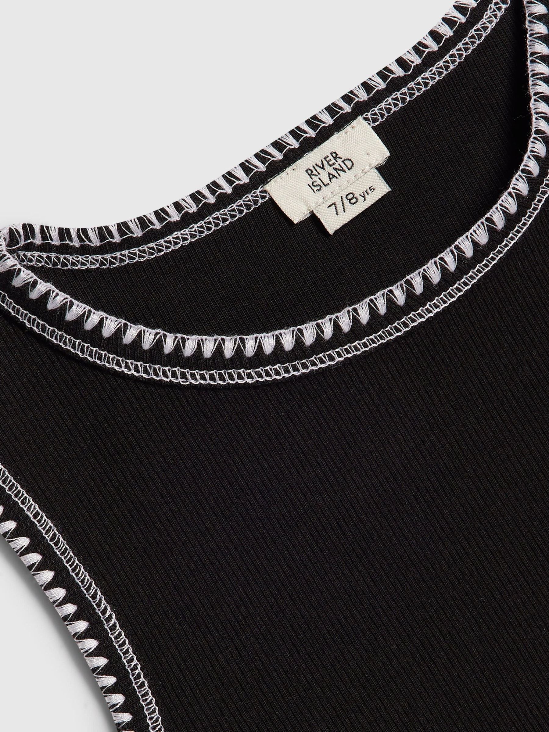 Dsiney Kidz - River Island Black Whipstitch Tank Top 2 Pack image 3
