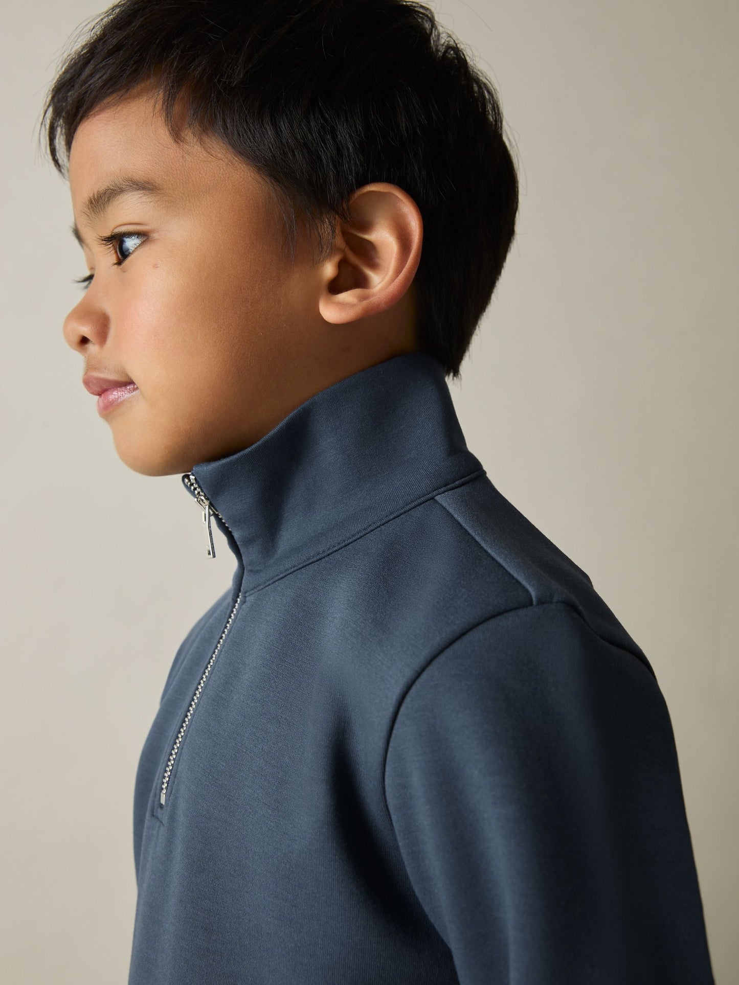 Dsiney Kidz - Reiss Dark Diesel Blue Ethan 3-9 yrs Interlock-Jersey Half-Zip Sweatshirt image 3