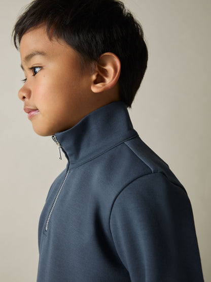 Dsiney Kidz - Reiss Dark Diesel Blue Ethan 3-9 yrs Interlock-Jersey Half-Zip Sweatshirt image 3