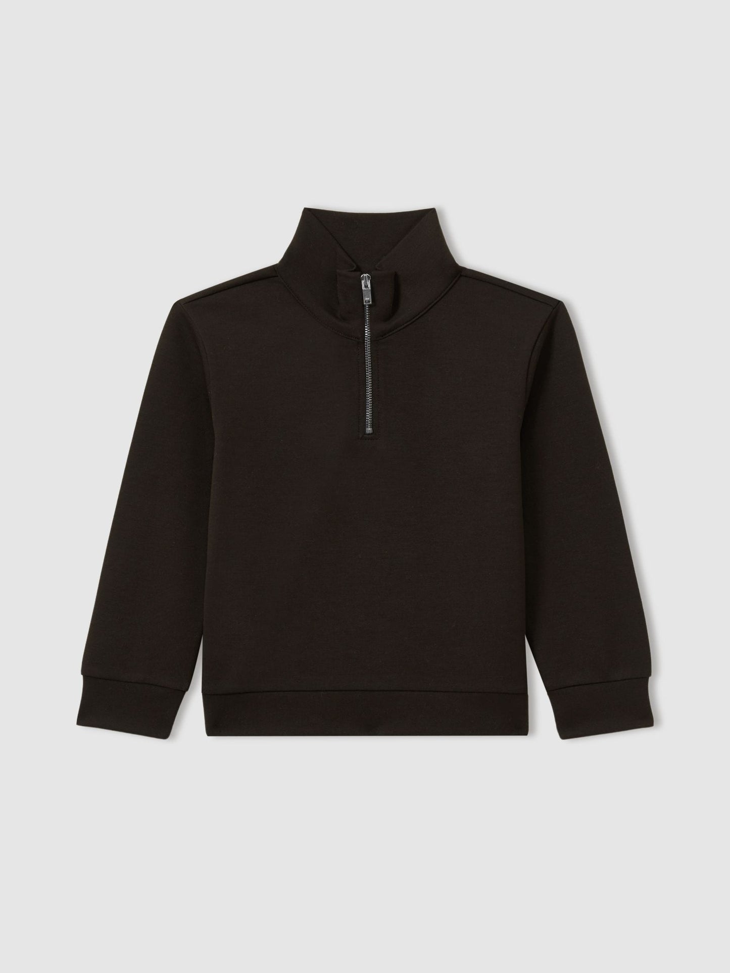 Dsiney Kidz - Reiss Chocolate Brown Ethan 3-9 yrs Interlock-Jersey Half-Zip Sweatshirt image 2
