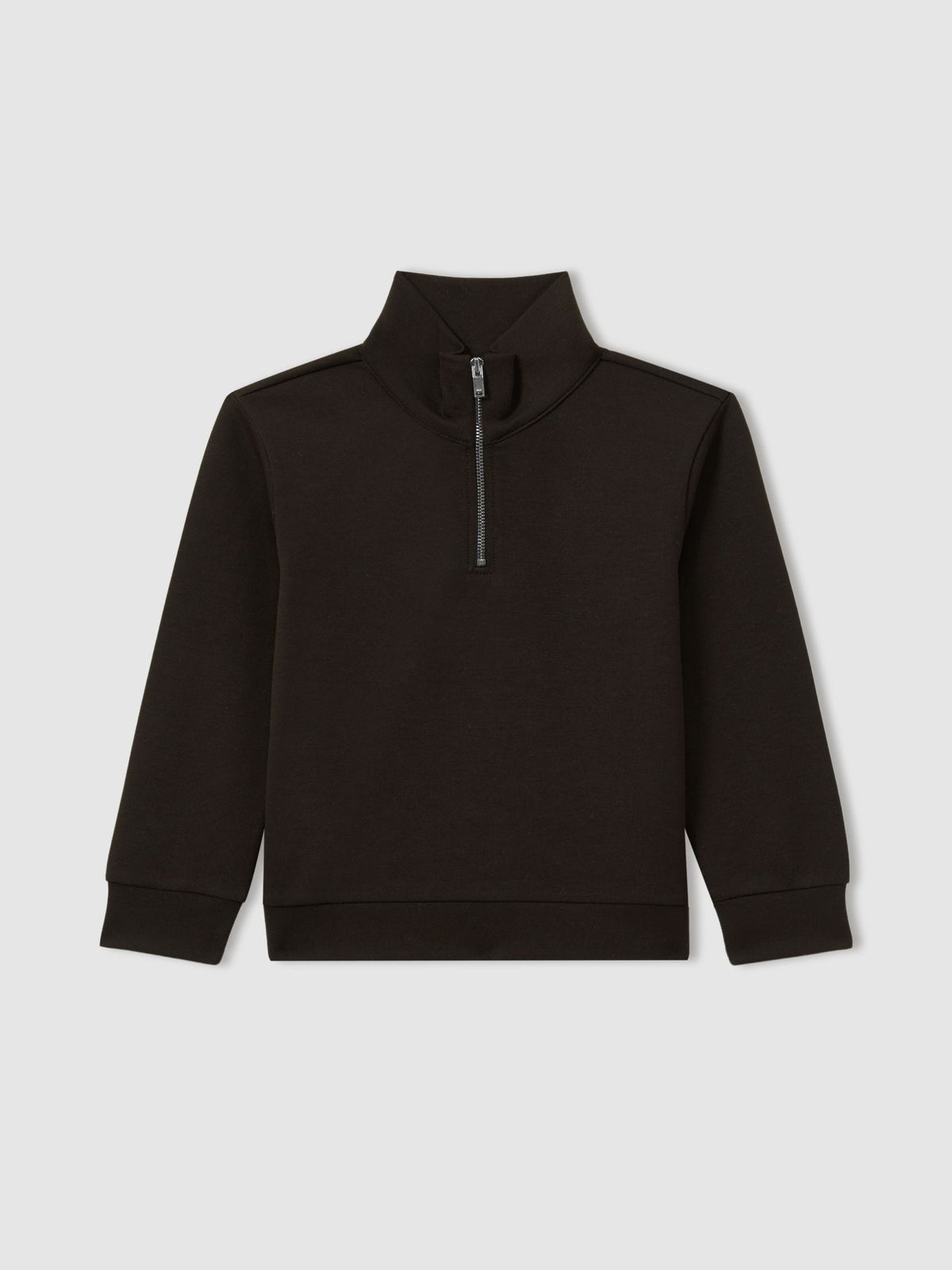 Dsiney Kidz - Reiss Chocolate Brown Ethan 3-9 yrs Interlock-Jersey Half-Zip Sweatshirt image 2