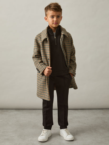 Dsiney Kidz - Reiss Chocolate Brown Ethan 3-9 yrs Interlock-Jersey Half-Zip Sweatshirt image 3