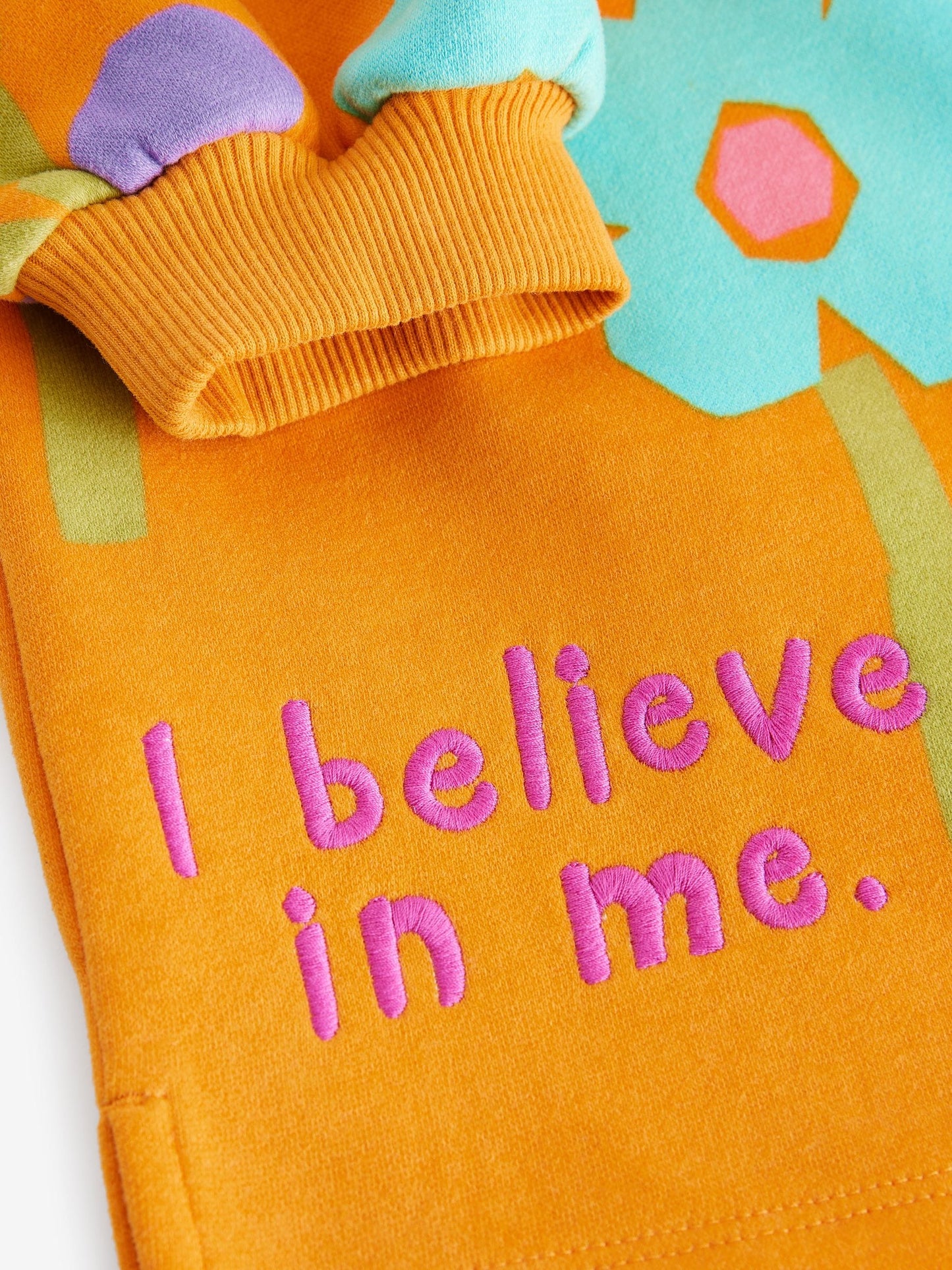 Orange Floral Long Sleeve Sweat Dress (3mths-7yrs)