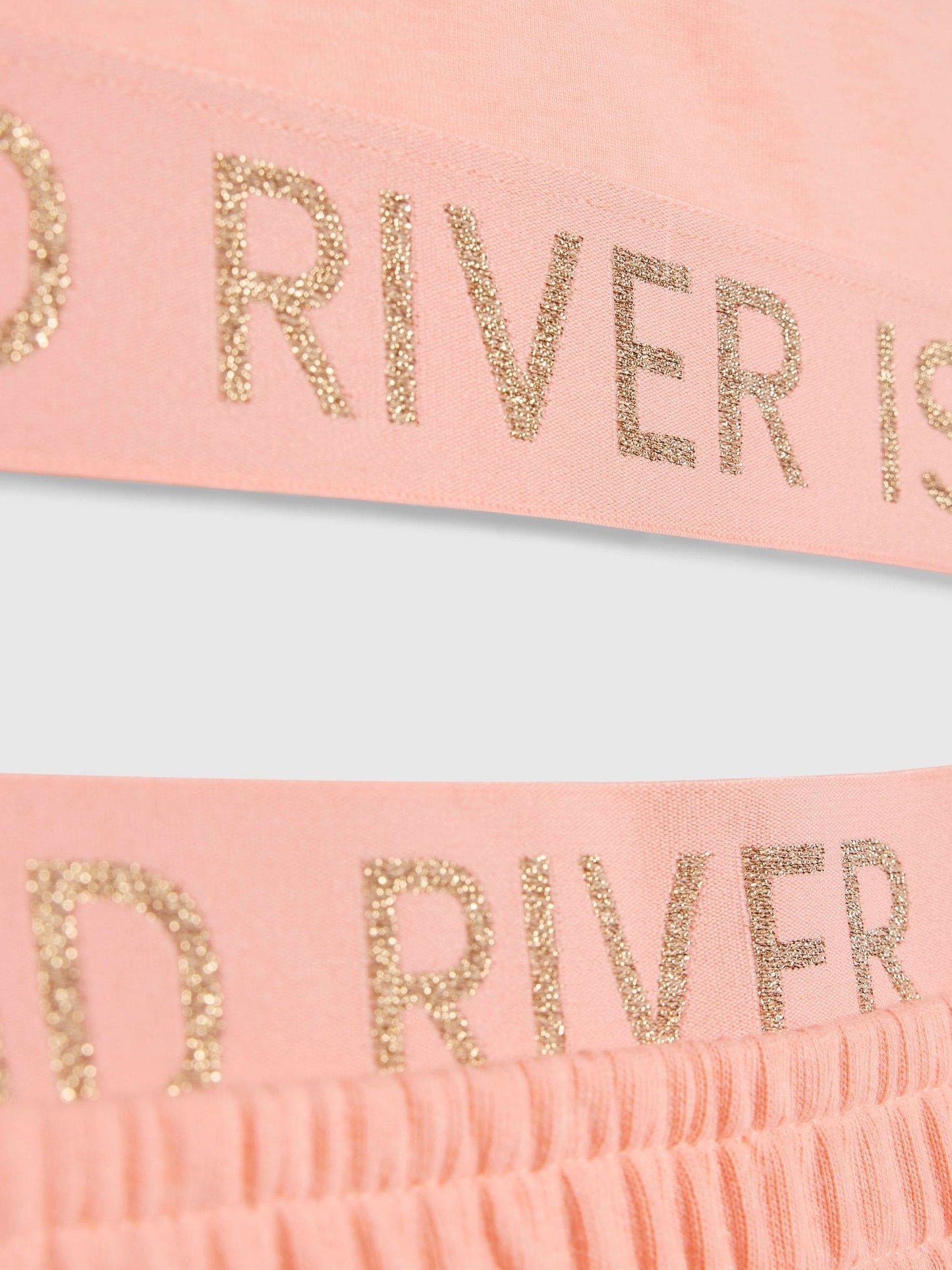 Dsiney Kidz - River Island Coral Pink Logo Waistband Tank & Short Set image 3