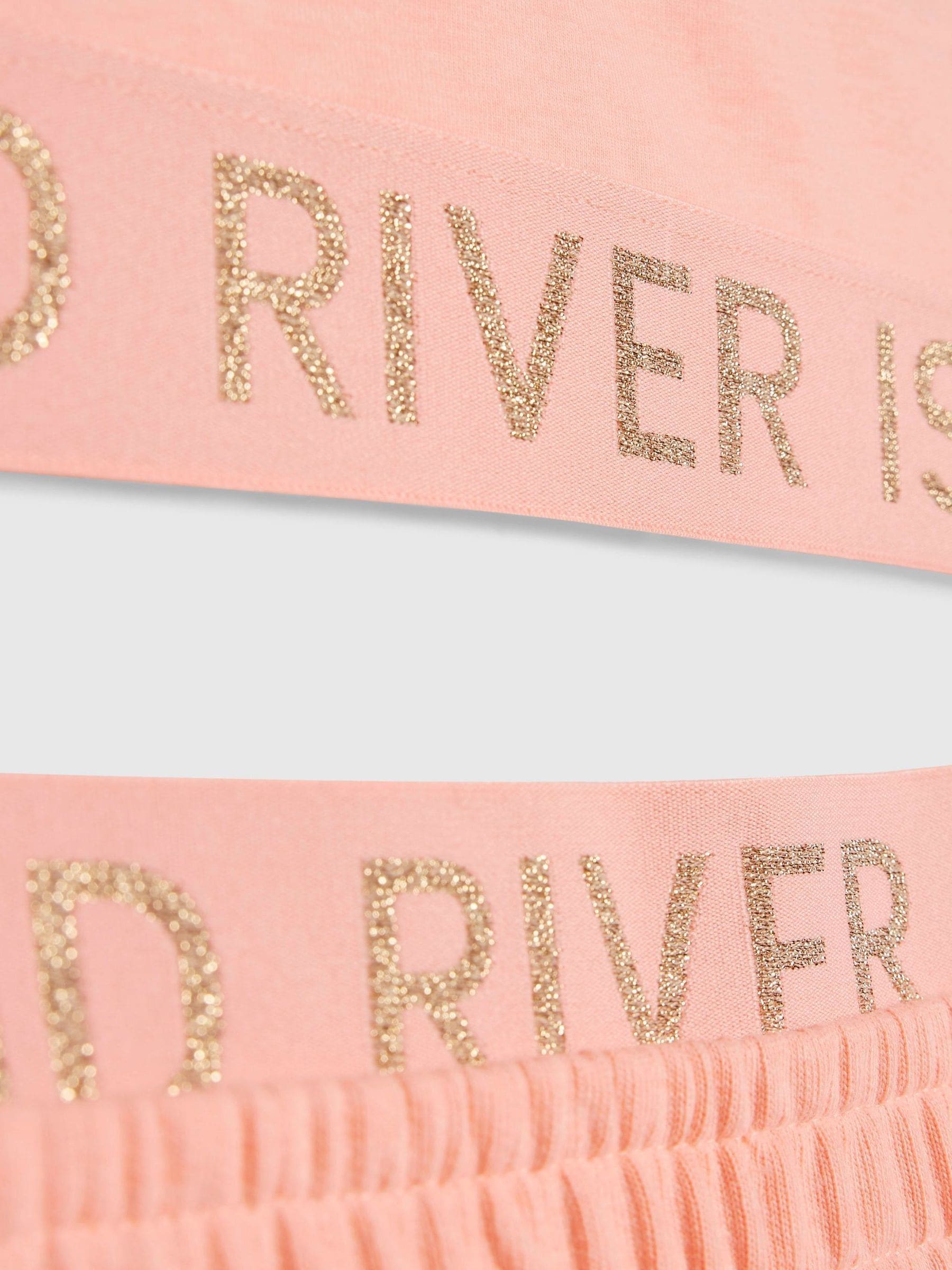 Dsiney Kidz - River Island Coral Pink Logo Waistband Tank & Short Set image 3