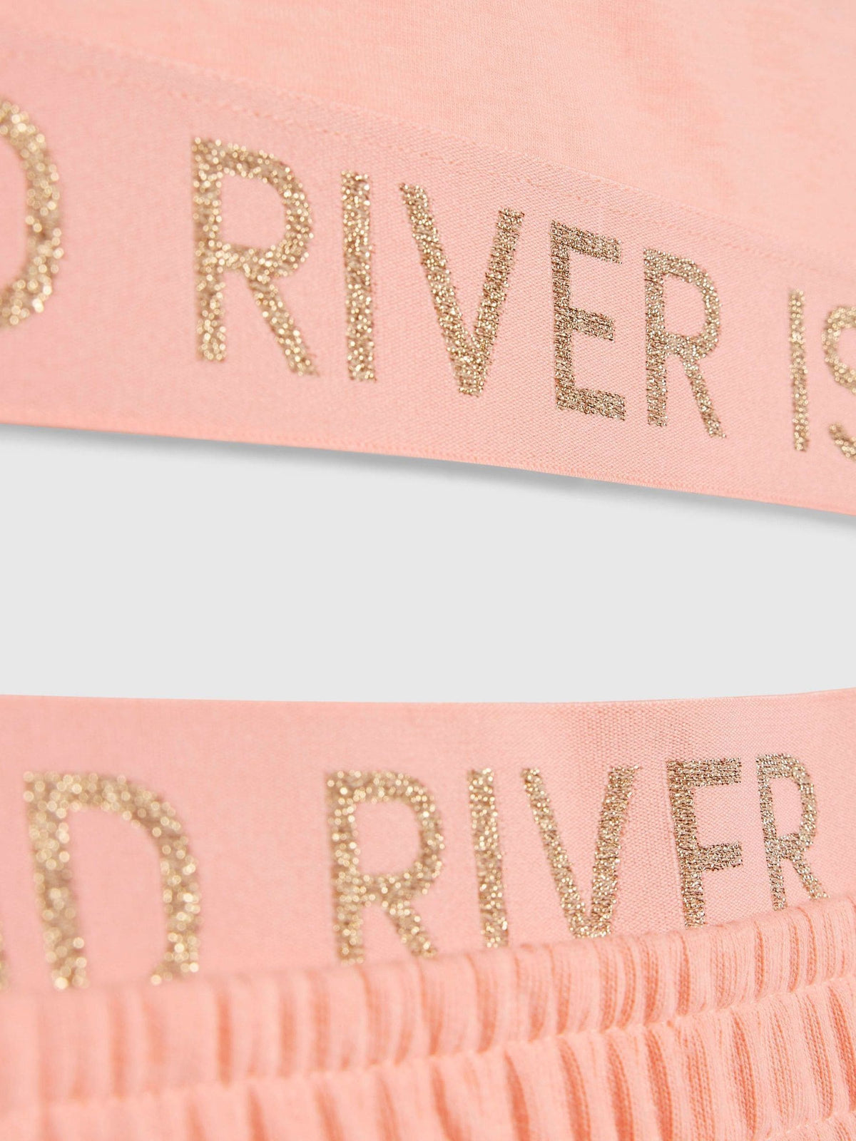 Dsiney Kidz - River Island Coral Pink Logo Waistband Tank & Short Set image 3