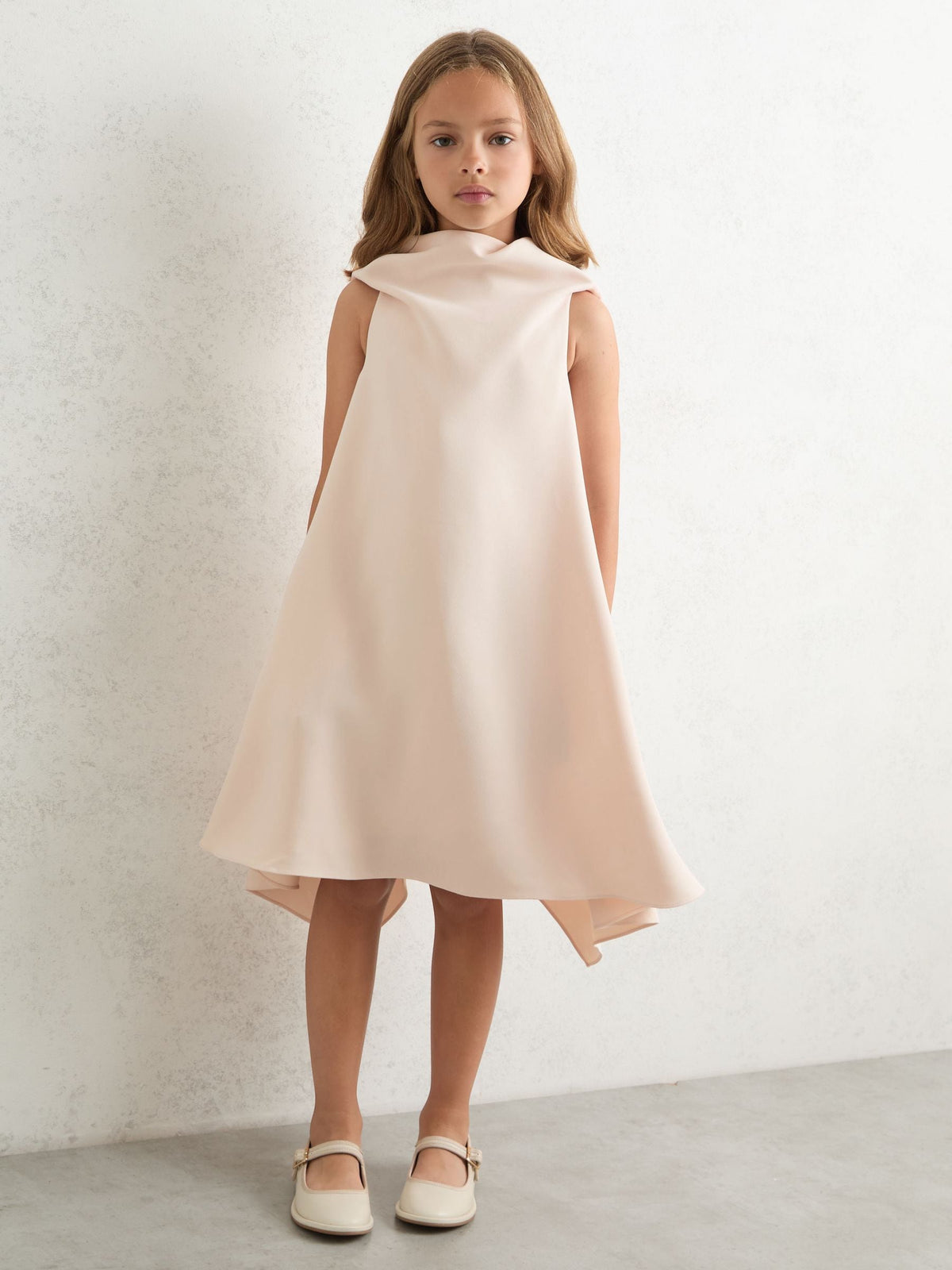 Reiss Pink Shauna High-Neck Drape Back Dress - image 2