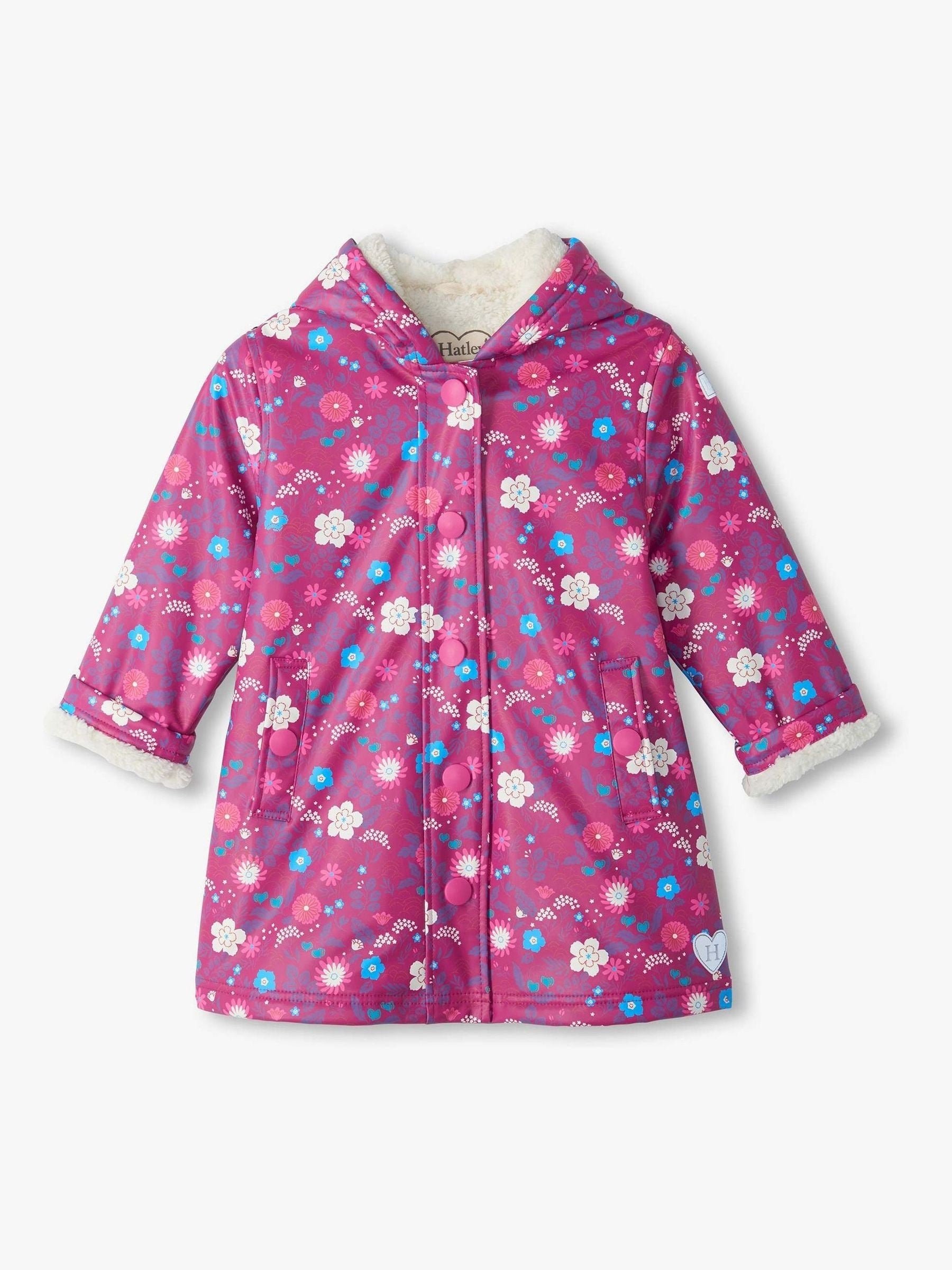Dsiney Kidz - Hatley Purple Tiny Flowers Sherpa Lined Jacket image 2