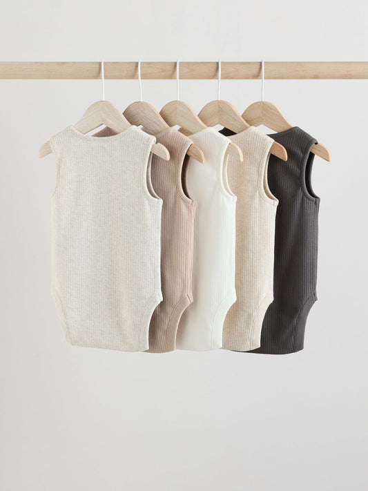 Dsiney Kidz - Neutral Baby Vest Bodysuits 5 Pack image 2