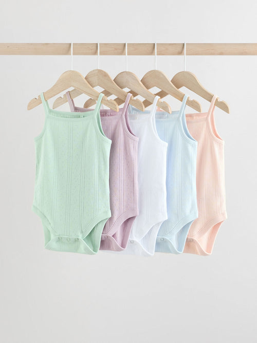 Dsiney Kidz - Pastel 5 Pack Vest Pointelle Baby Bodysuits image 1