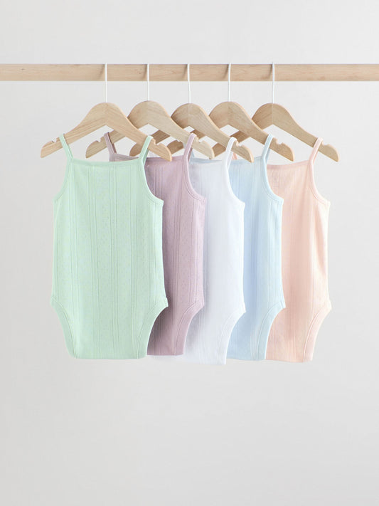 Dsiney Kidz - Pastel 5 Pack Vest Pointelle Baby Bodysuits image 2