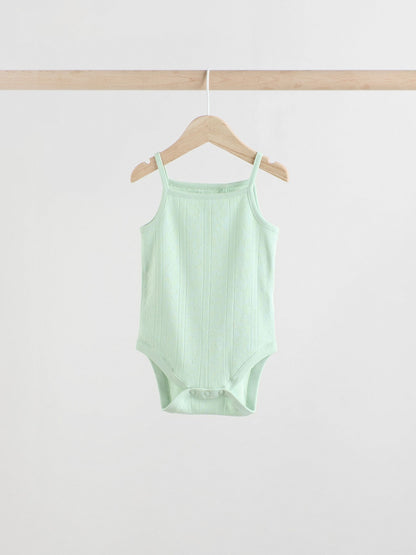 Pastel 5 Pack Vest Pointelle Baby Bodysuits image 3