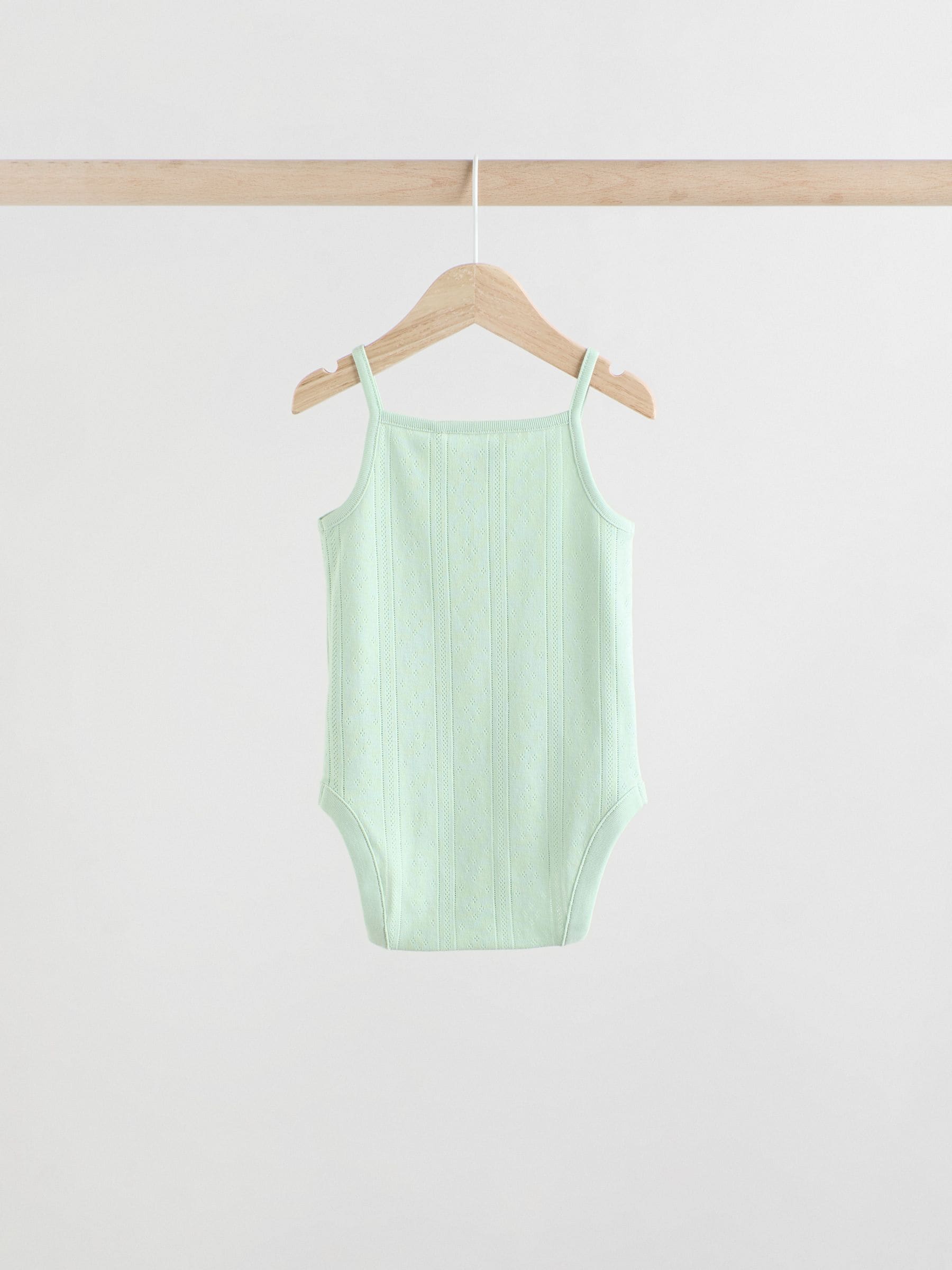 Pastel 5 Pack Vest Pointelle Baby Bodysuits image 4