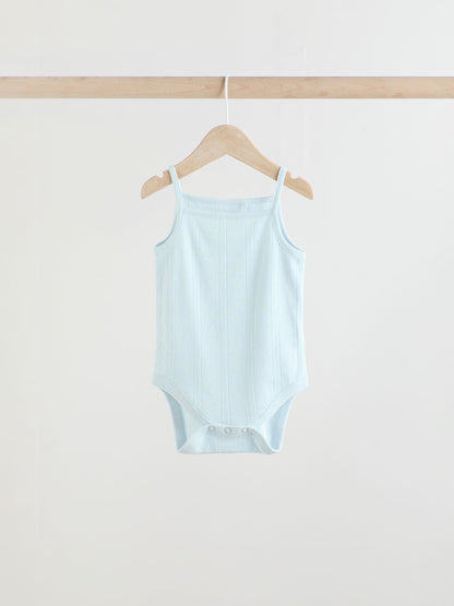Pastel 5 Pack Vest Pointelle Baby Bodysuits image 7