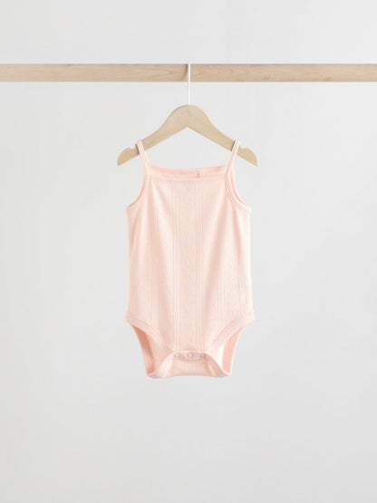 Pastel 5 Pack Vest Pointelle Baby Bodysuits image 8