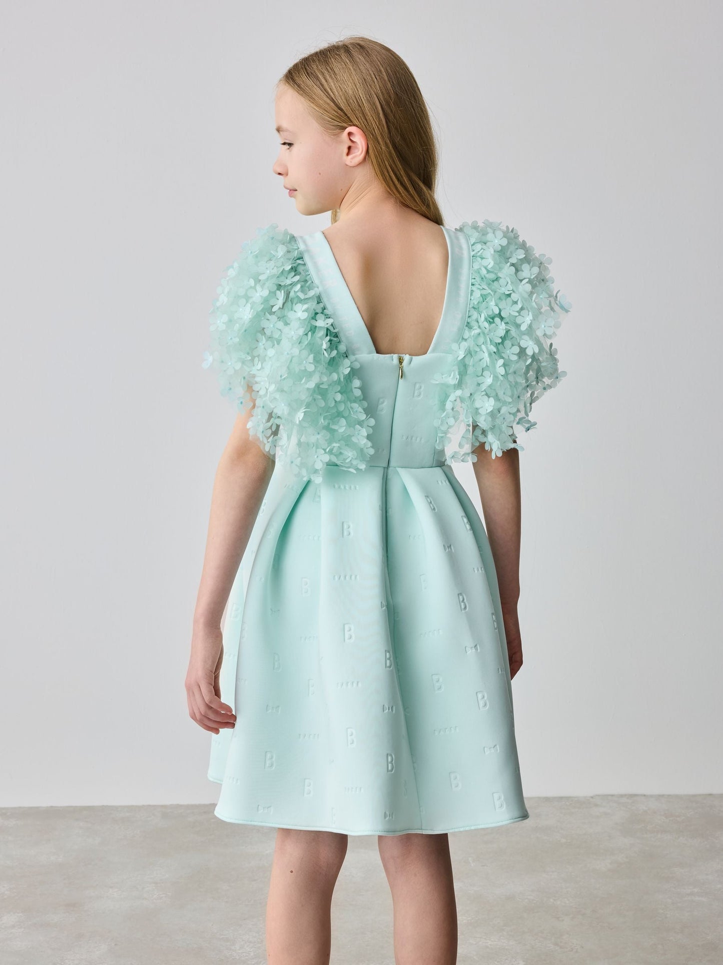 Baker by Ted Baker 3D Floral Sleeve Embossed Scuba Dress