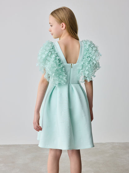 Baker by Ted Baker 3D Floral Sleeve Embossed Scuba Dress