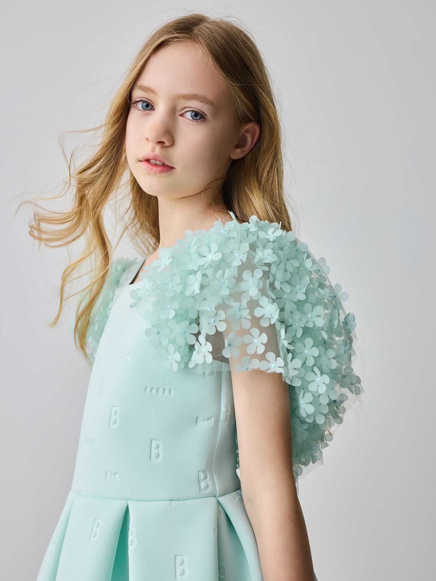 Baker by Ted Baker 3D Floral Sleeve Embossed Scuba Dress