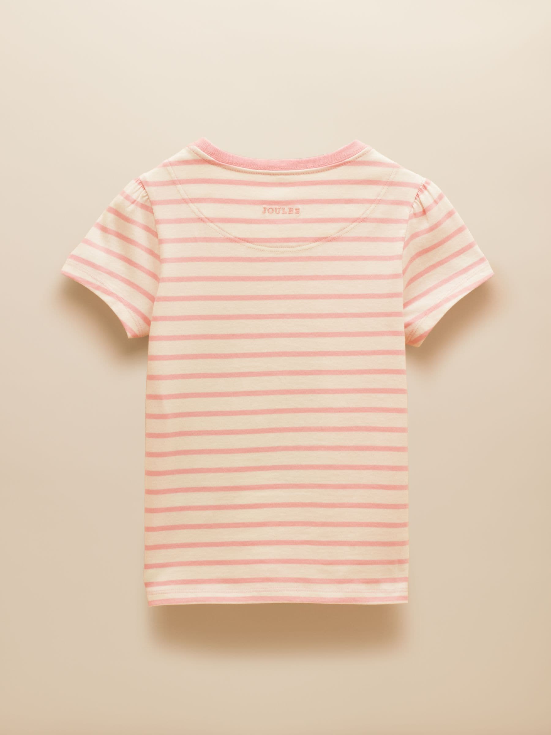 Joules Girls' Astra Pink Stripe Horse Applique Cotton T-Shirt image 2