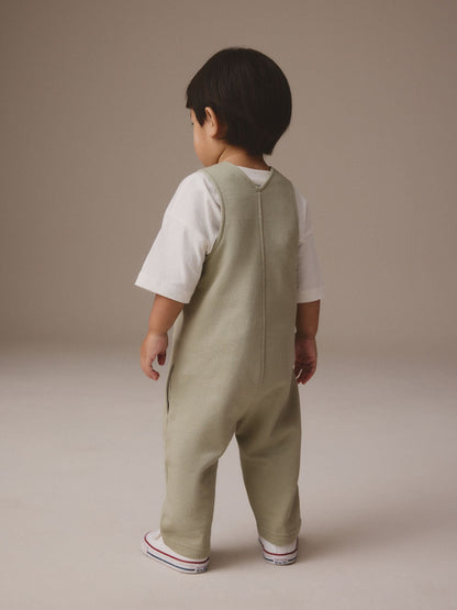Sage Green 100% Cotton Jersey Dungaree And T-Shirt Set (3mths-7yrs)