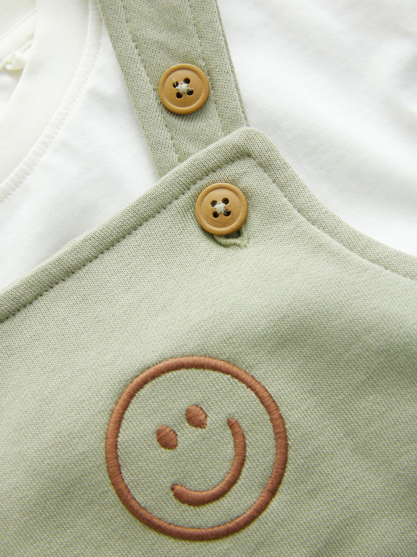 Sage Green 100% Cotton Jersey Dungaree And T-Shirt Set (3mths-7yrs)