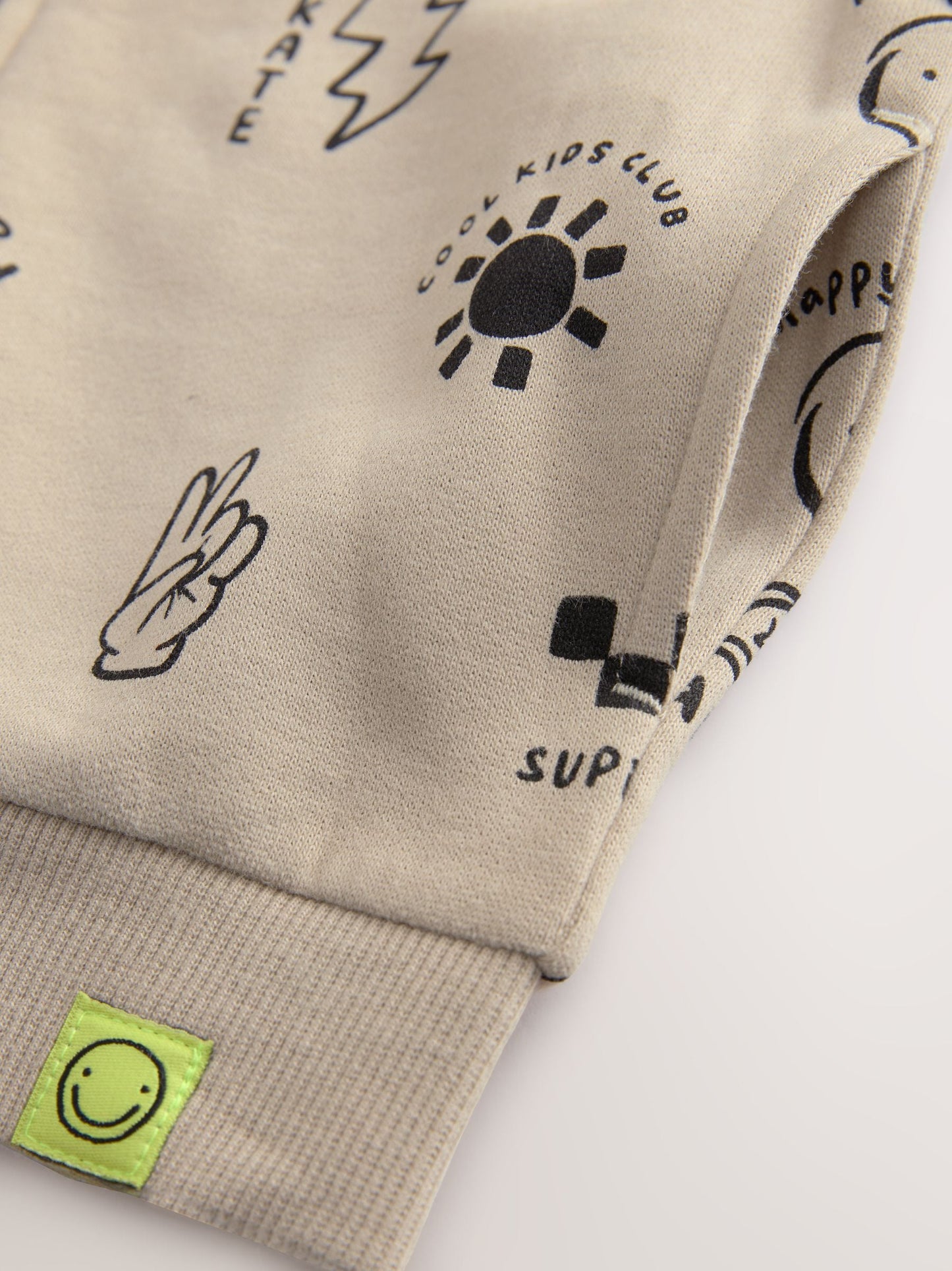 Grey 100% Cotton All Over Print Zip Through Hoodie (3mths-7yrs)