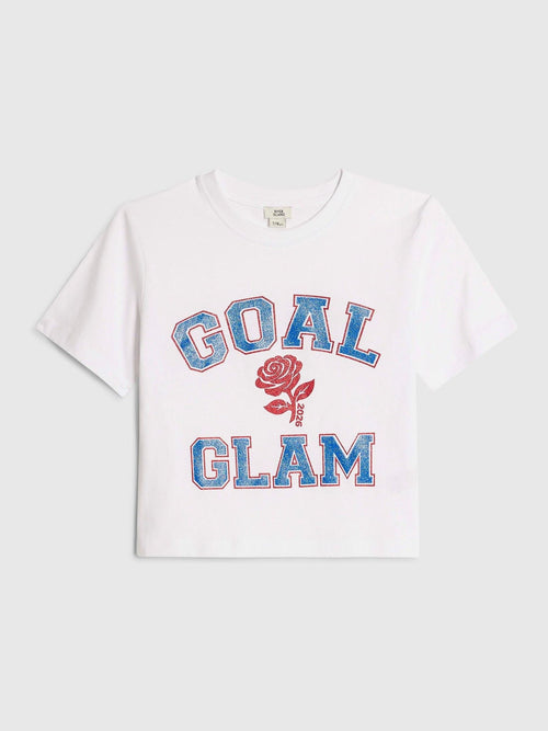 Dsiney Kidz - River Island White Goal Glam Crop T-Shirt image 1