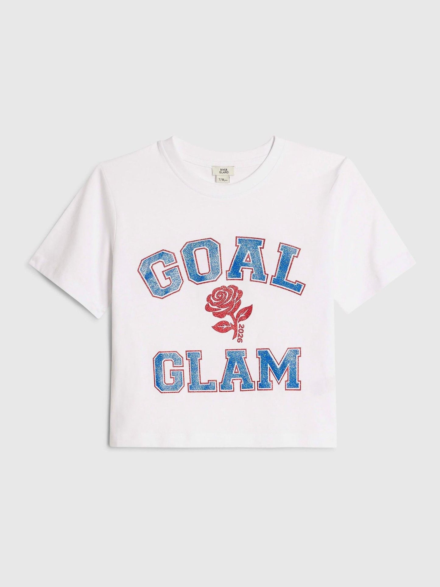 Dsiney Kidz - River Island White Goal Glam Crop T-Shirt image 1