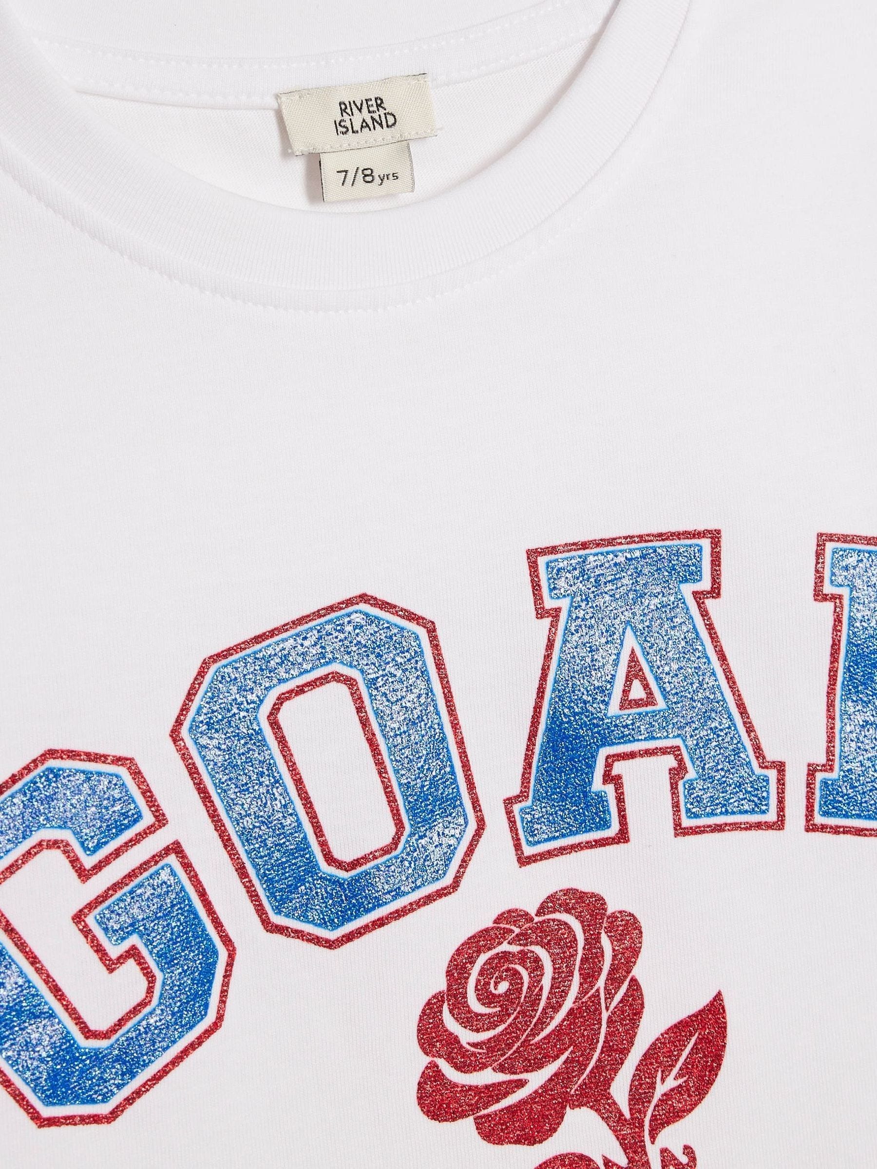 Dsiney Kidz - River Island White Goal Glam Crop T-Shirt image 4