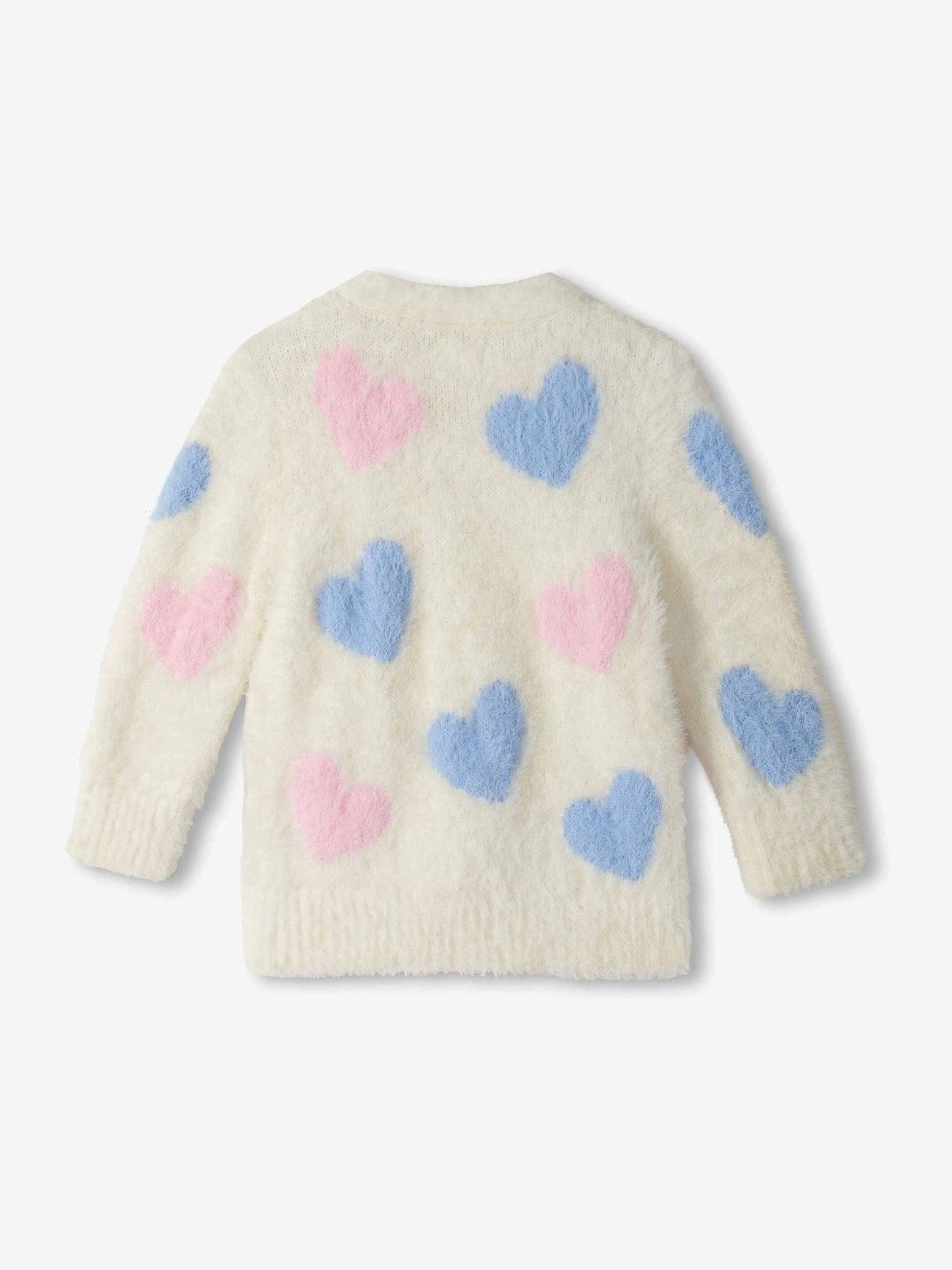 Dsiney Kidz - Hatley Natural Jumbo Hearts Fuzzy Cardigan image 2