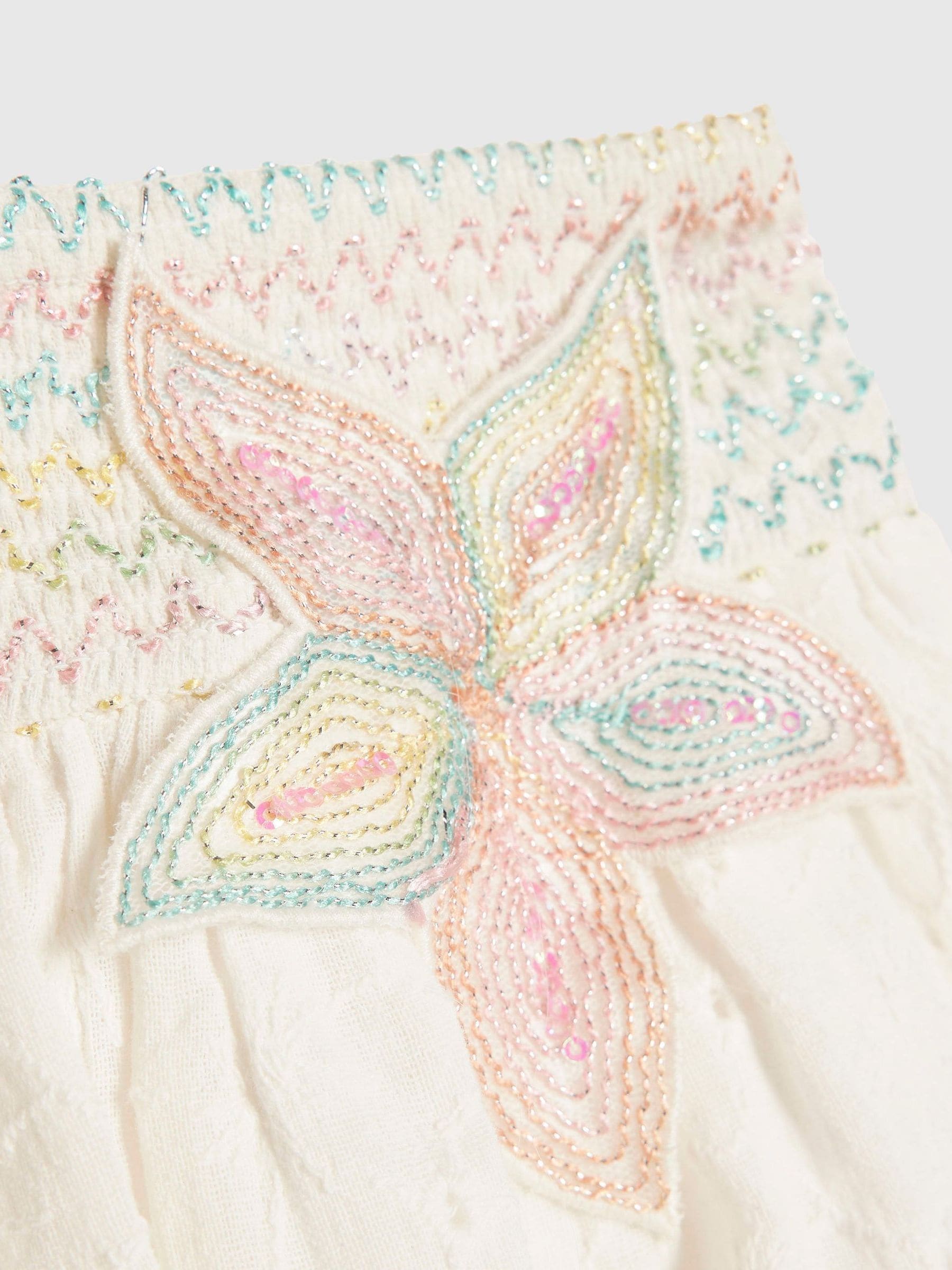 Dsiney Kidz - River Island White Rainbow Whipstitch Puff Sleeve Top & Rara Set image 2