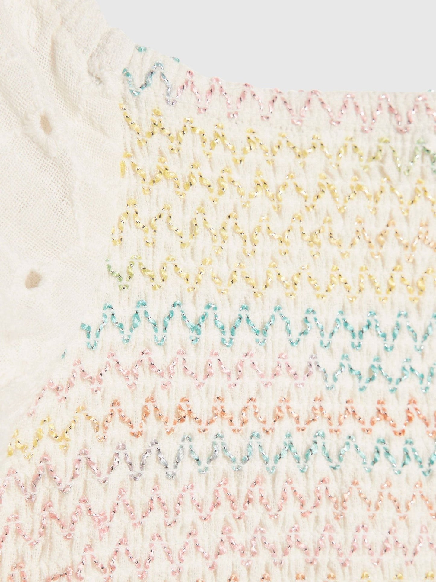 Dsiney Kidz - River Island White Rainbow Whipstitch Puff Sleeve Top & Rara Set image 3