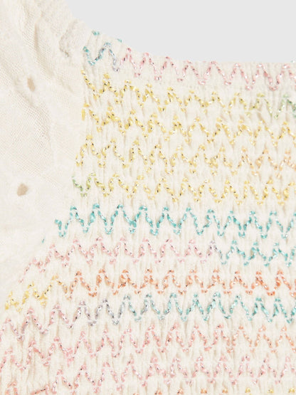 Dsiney Kidz - River Island White Rainbow Whipstitch Puff Sleeve Top & Rara Set image 3